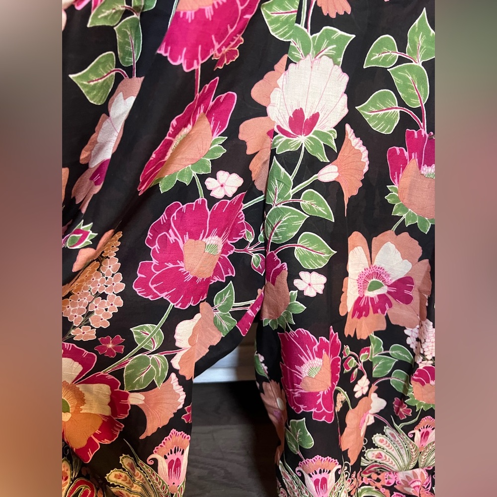 Anthropologie Floral Jumpsuit - Black and Pink - Picture 8 of 12